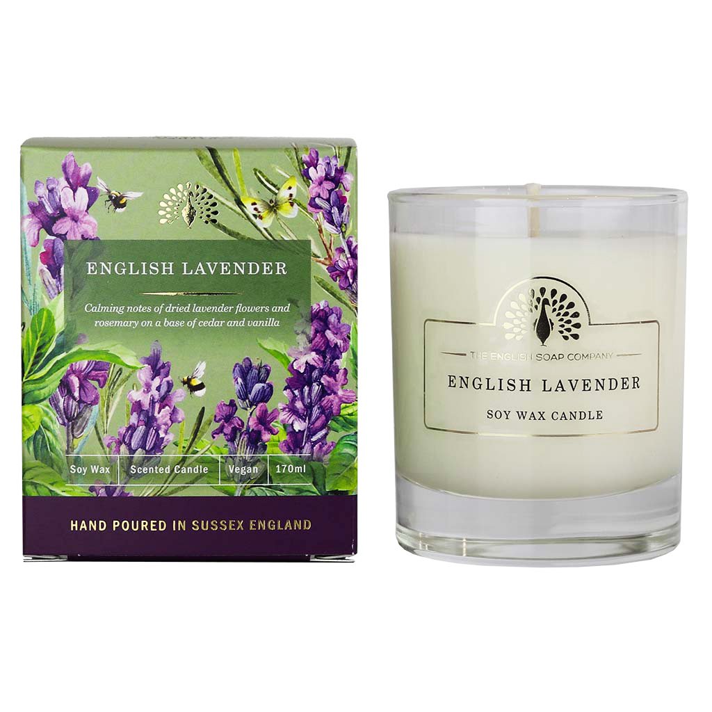 ENGELSK SÆBE C° 170g stearinlys - Heritage - Engelsk lavendel