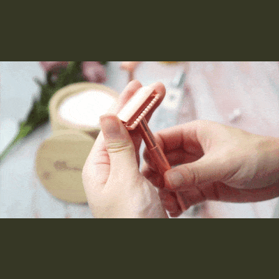 Safety Razor Rose Gold + 20x Blades for Women Stainless Steel