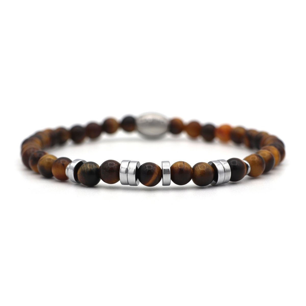 Morse code armband papa hematiet zilver