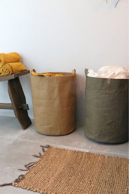 SIZO Washable Paper Storage Basket Mud
