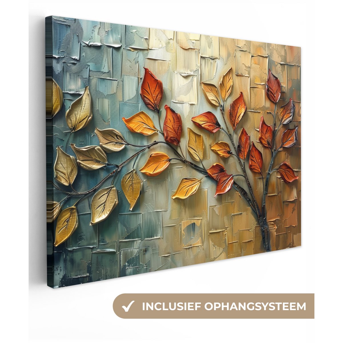 Canvas schilderij  - Wanddecoratie Boom - Abstract - Natuur - Kunst - Muurdecoratie woonkamer - Kamer decoratie modern - Abstracte schilderijen