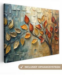 Canvas schilderij  - Wanddecoratie Boom - Abstract - Natuur - Kunst - Muurdecoratie woonkamer - Kamer decoratie modern - Abstracte schilderijen