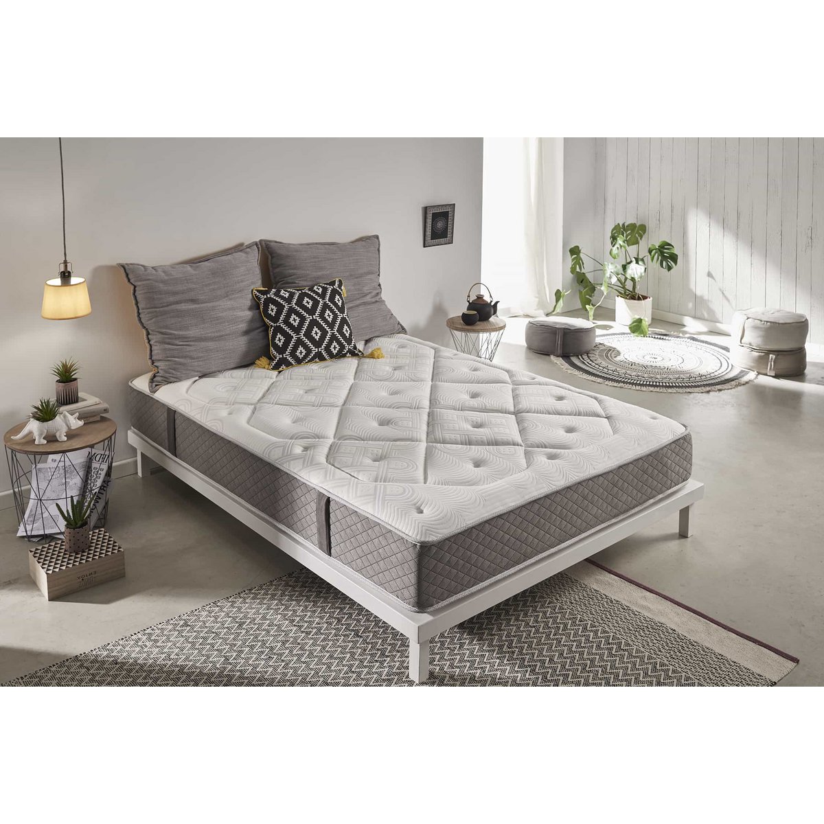 Platinium Classic Viscoelastic Mattress -White - Thickness: 26 cm - Moonia