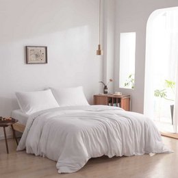 Soft, cozy duvet cover made from 100% bamboo in a calming coco white color. Features a stylish bottle neck insert strip for a unique design.