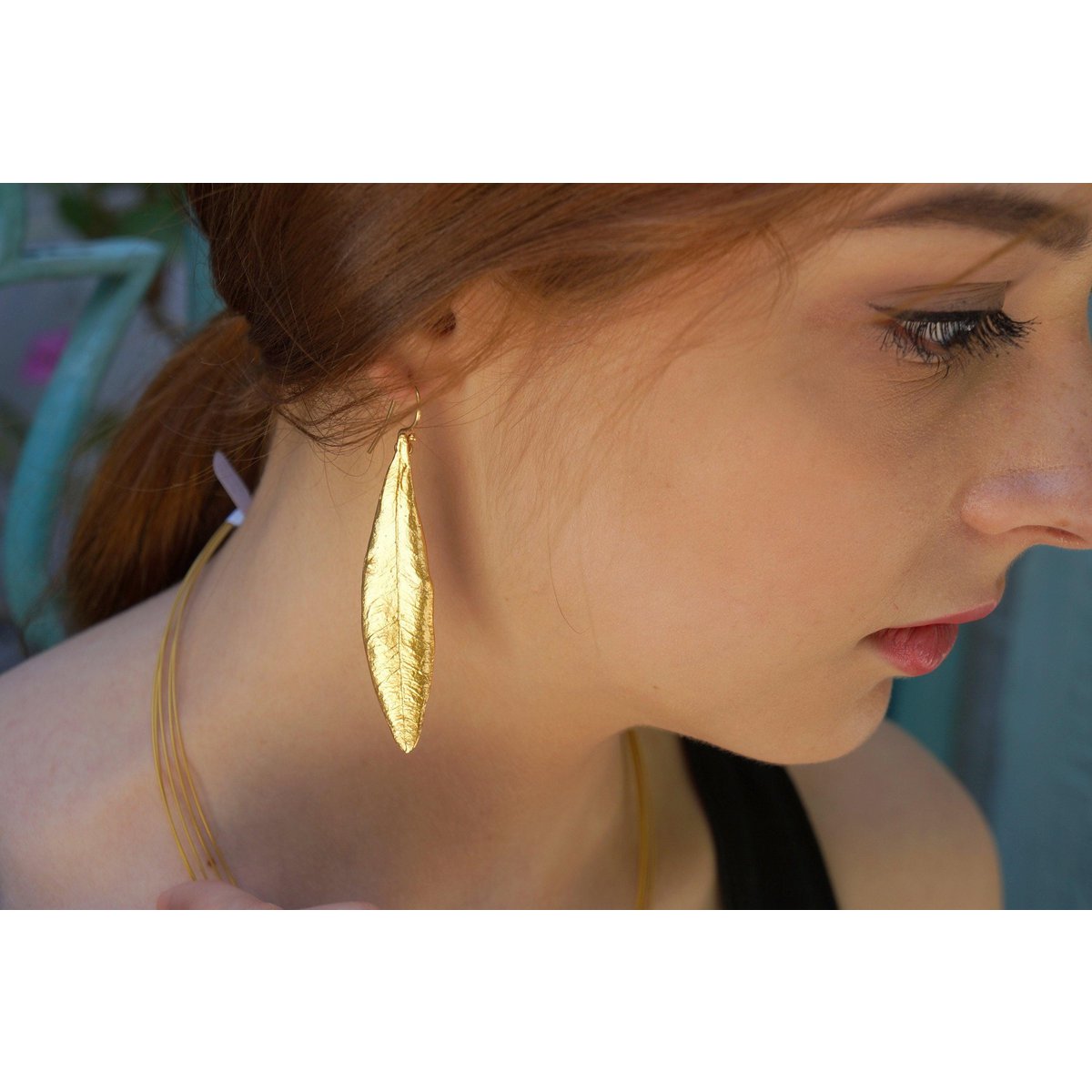 Olive Leaf Earrings, Sterling Silver Gold Plated Dangle Jewelry, Handmade Gift for Women