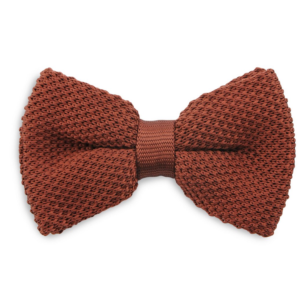 Sir Redman knitted kids bow tie rust brown