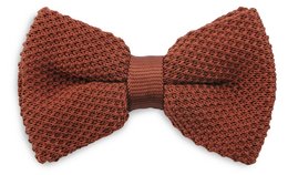 Sir Redman knitted kids bow tie rust brown