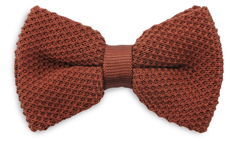 Sir Redman knitted kids bow tie rust brown