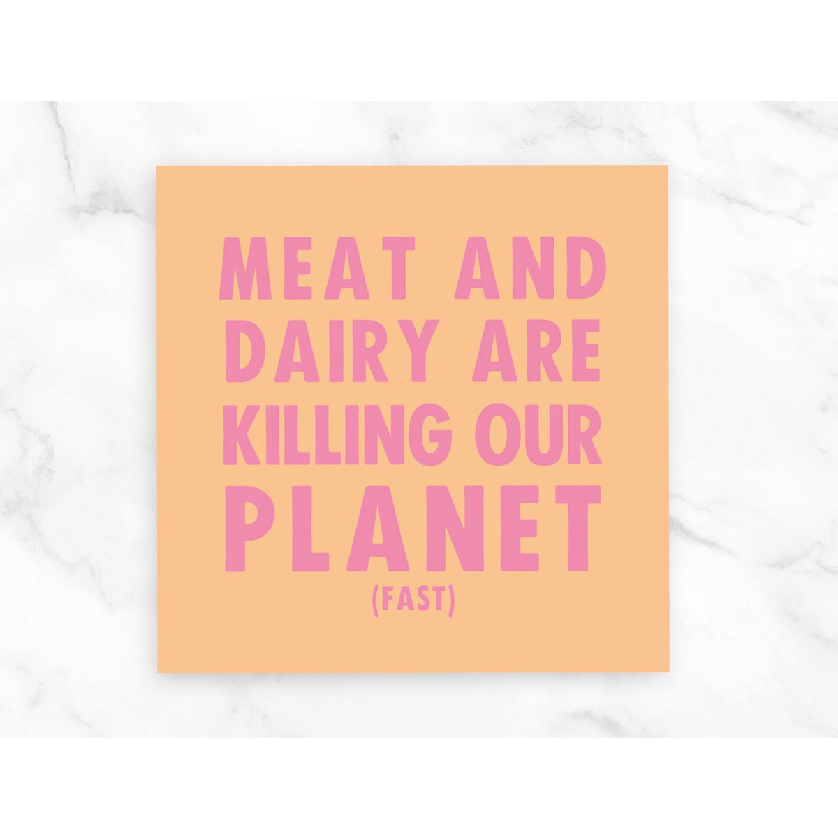 Small Vegan Indoor/Outdoor Stickers 'Meat and Dairy Are Killing Our Planet'