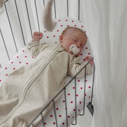 Studio-Schlafsack mit festen Ärmeln aus Merinowolle Sand Melange