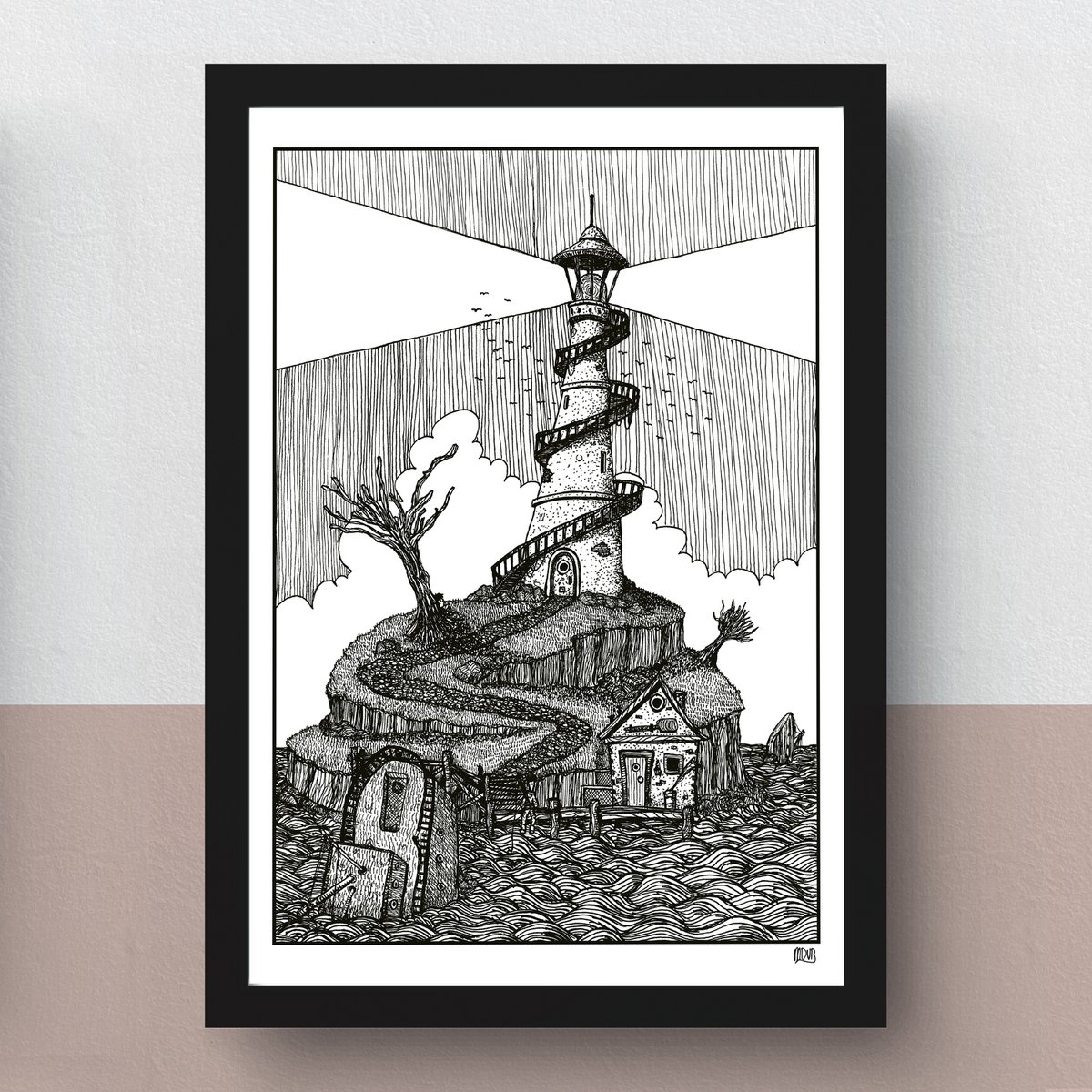 Shipwreck Island (ilustracja dwustronna) | druk artystyczny | ilustracja | plakat