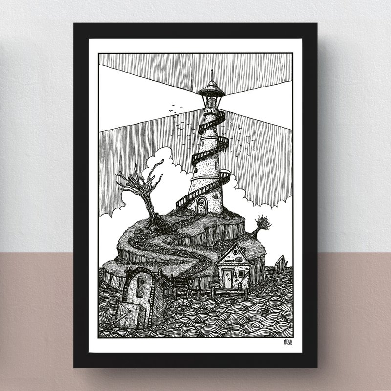 Shipwreck Island (doppelseitige Abbildung) | Kunstdruck | Illustration | Poster
