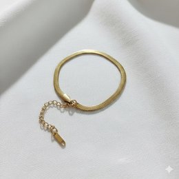 Lamar – 18K vergulde stalen armband met visgraatmotief, verstelbaar en hypoallergeen