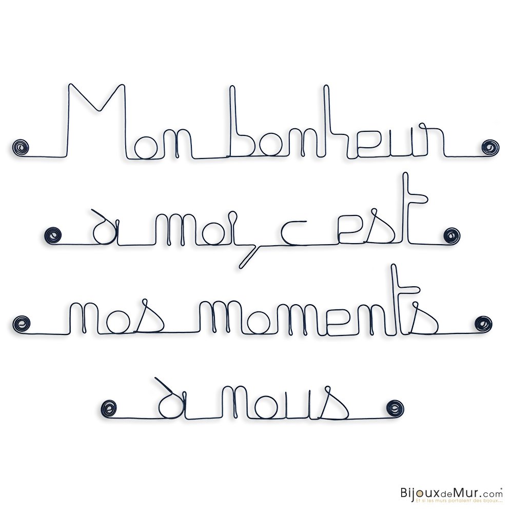 Wire quote "Happiness and Love" - ​​to pin - Wall jewelry