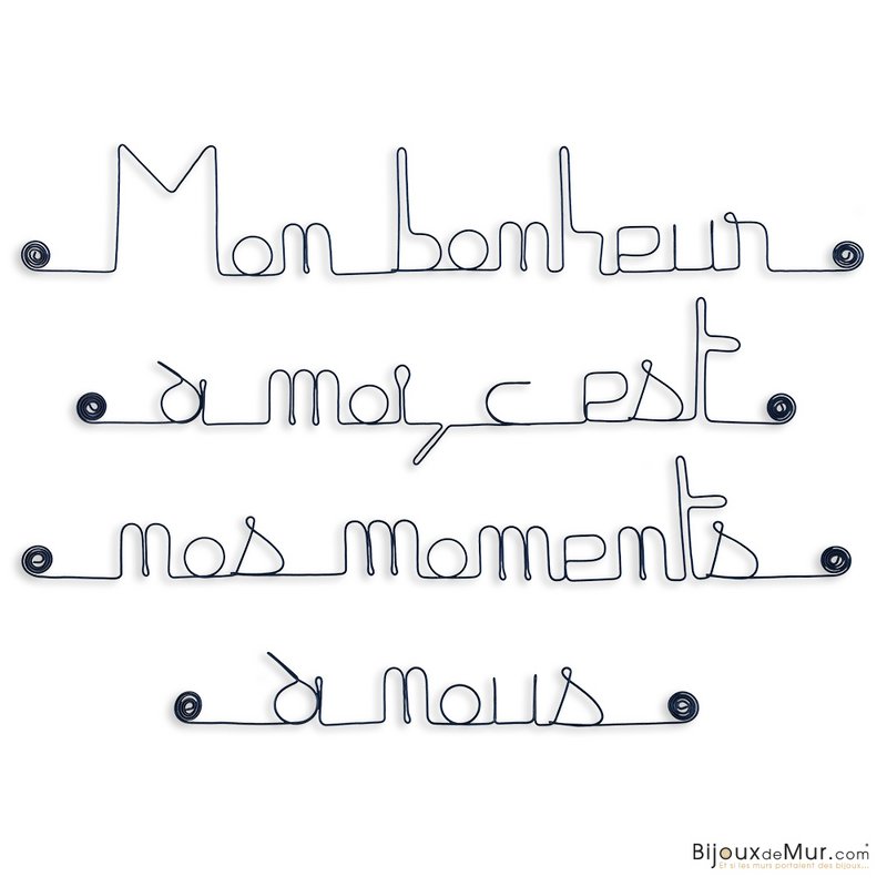 Wire quote "Happiness and Love" - ​​to pin - Wall jewelry