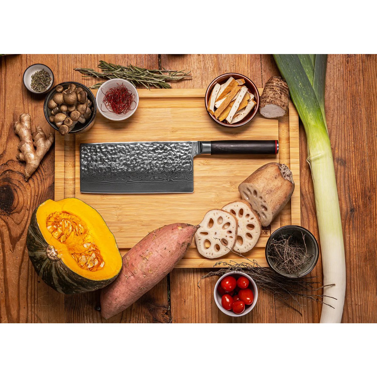 Damascus Cleaver Knife - 190 mm blade