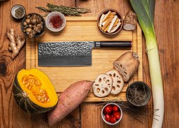 Damascus Cleaver Knife - 190 mm blade