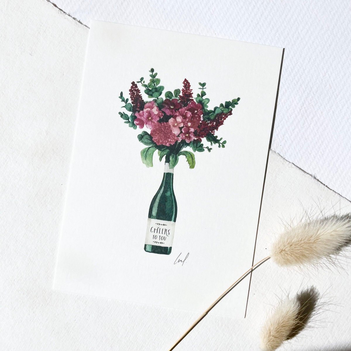 Tarjeta postal - Saludos | ramo de flores
