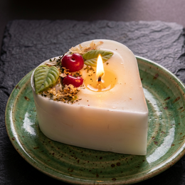 Vela Corazón Pequeña Con Cerezas, caja de 6