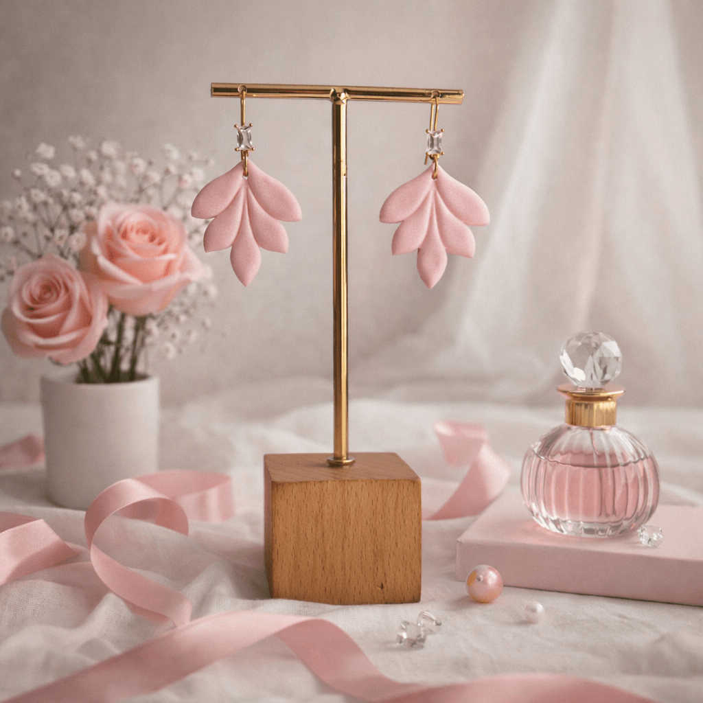 Luma Petals - Leaf earrings with zircon