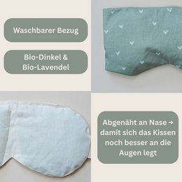 Afslapningspuder til øjnene med organisk stavet og organisk lavendel-heart matcha