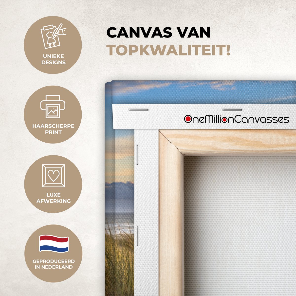 Pintura de lona - Decoración de la pared Beach - Dune - Grass - Sunset - Sala de decoración de la pared - Decoración del dormitorio - Accesorios de habitaciones - Pinturas sobre lienzo