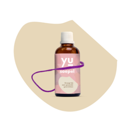 YU Smooth supplement, a pink bottle with a white cap, contains natural ingredients for overall wellness.