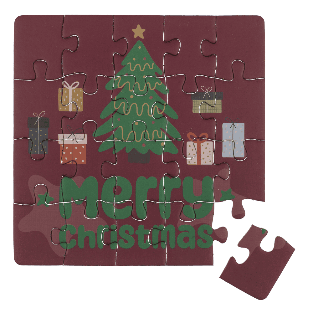 Square shape gift card, puzzle, X-Mas,