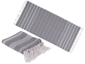 Weiß/graues Fouta-Handtuch (für Sauna &,