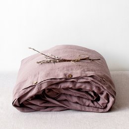 Copripiumino in lino cenere di rose