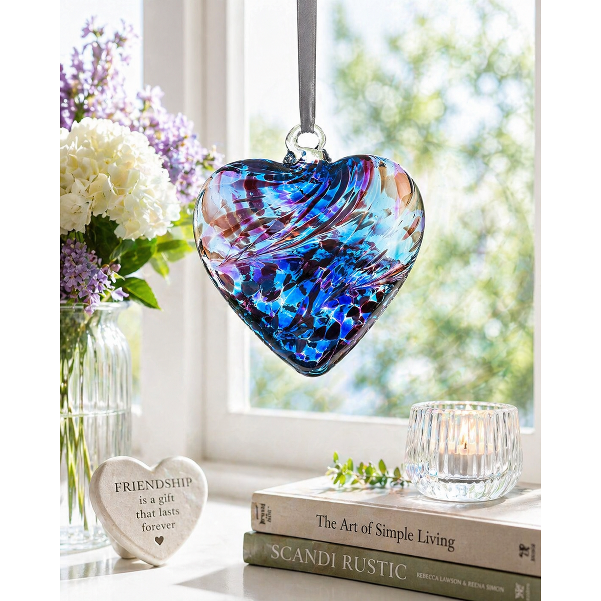 8cm Vriendschapshart - Paars & Blauw