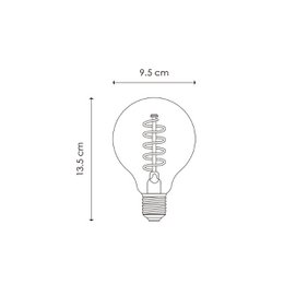 Home Sweet Home dimmable LED Globe Spiral E27 G95 4W 280lm 2700K Gold