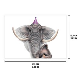 Funny Elephant Birthday Card, Greeting Card, 4.72'' x 6.69''