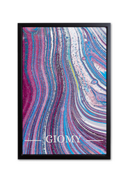  Colorful abstract poster print with swirling, vibrant patterns in shades of pink, blue, and purple. Available in various sizes with or without a brand signature.