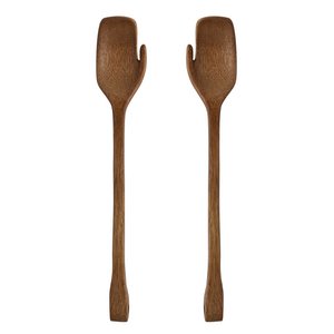 Zeena Salad Servers, Brown, Mango