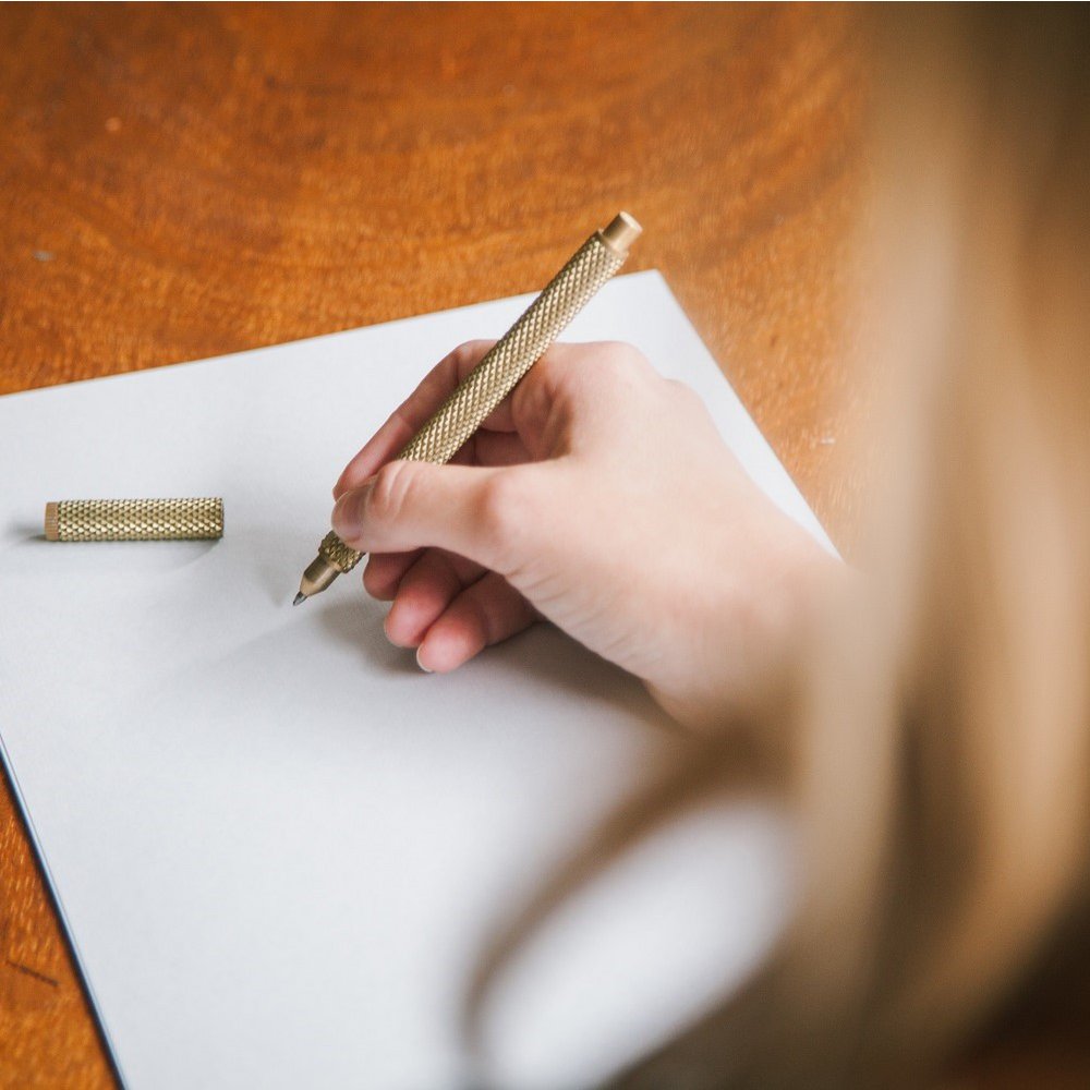 Brass Pen Knurled, Brut Homeware