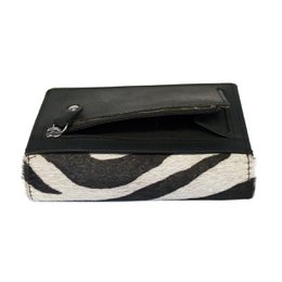 Portafoglio Donna Pelle Nera RFID In 10 Stampe
