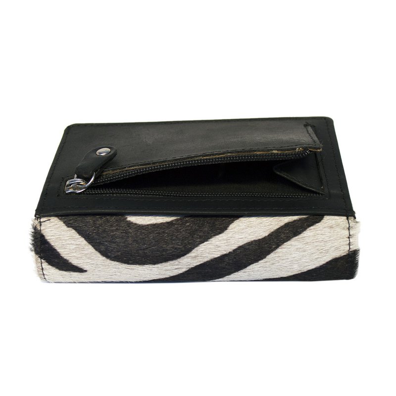 Ladies Wallet Black Leather RFID In 10 Prints