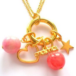 Mama neckless Gold & Pink