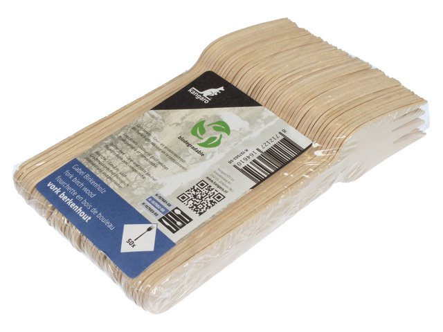 Gabel aus Känguruholz 160 mm, Schrumpfung von 50 Stück