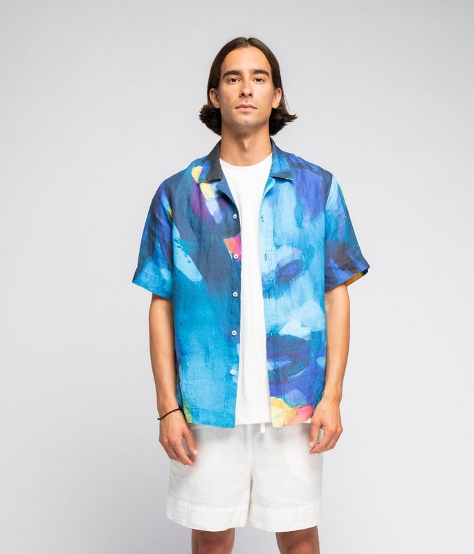 Chemise en lin View Blue - Vilmantas Marcinkevičius (Unisexe)