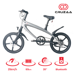Bicicleta eléctrica Bluetooth con pedaleo asistido Cruzaa Gun Metal Grey