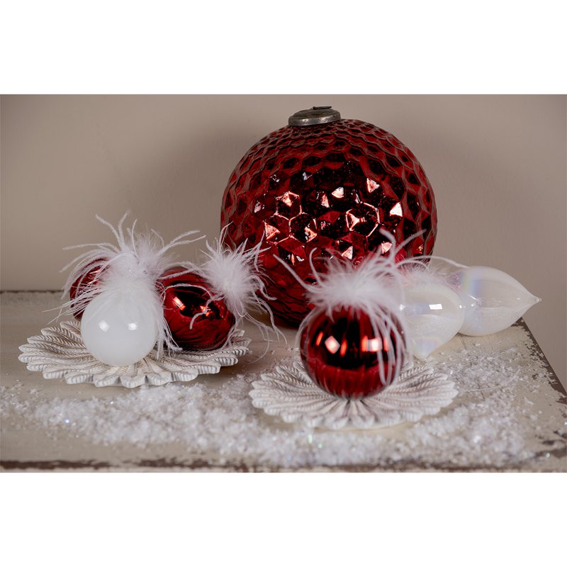 Decoratie schaal Ø 20x1 cm Wit Goudkleurig Polyresin Takken