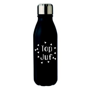 Waterfles 'Top Juf' dop metaal