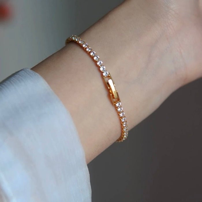 Tidløst Diamond-Look Tennis Armbånd
