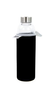 GLASS BOTTLE 500 ML WITH NEOPRENE SLEEVE BLACK
