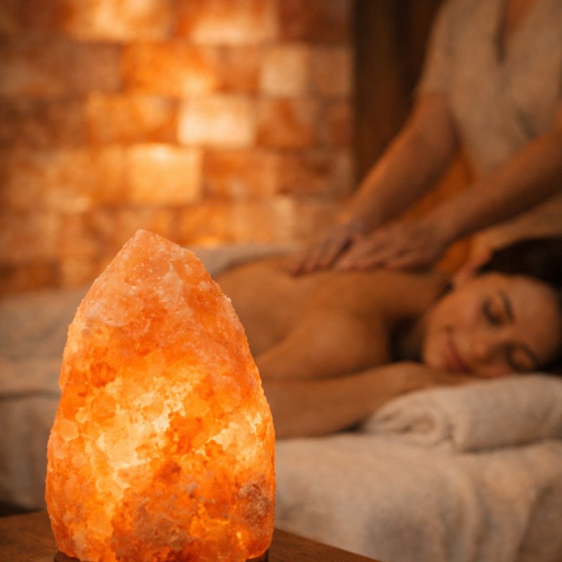 Lampe aus Himalaya-Salzkristall – 4 bis 6 kg – handgeschnitzt – Geschenkidee – Dekorationsobjekt