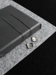 MATERIKA chain earrings square