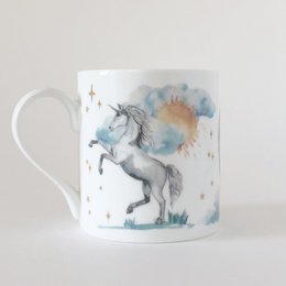 Watercolour Unicorns and Rainbows Mug