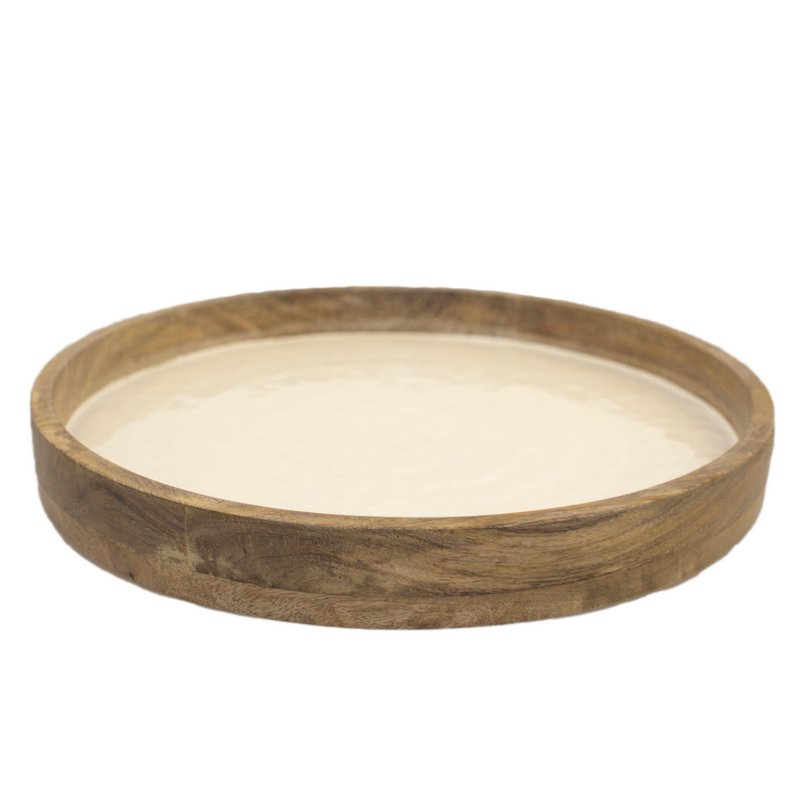 Bandeja de madera blanca mango 40x40x4cm